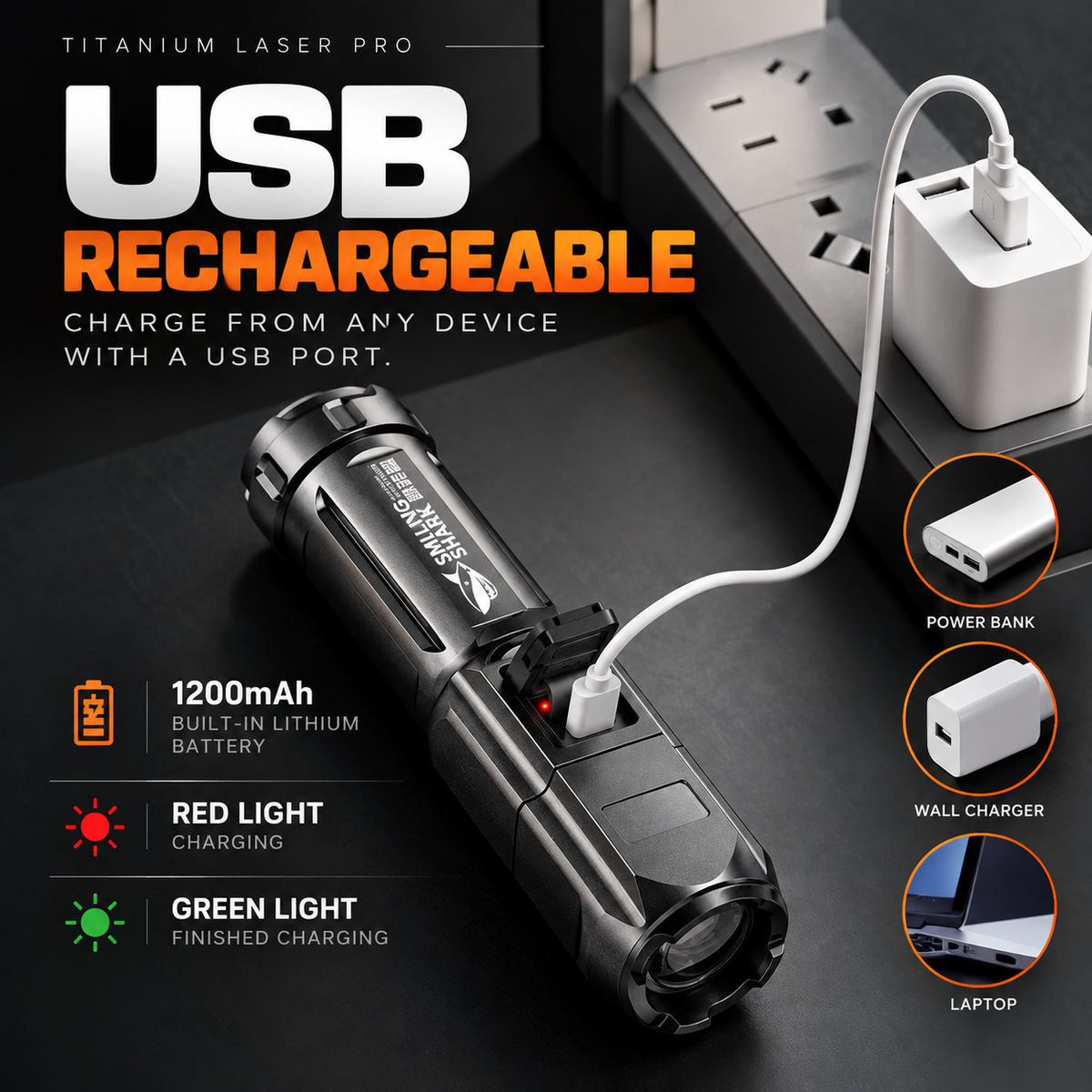 TITANIUM LASER PRO FLASHLIGHT